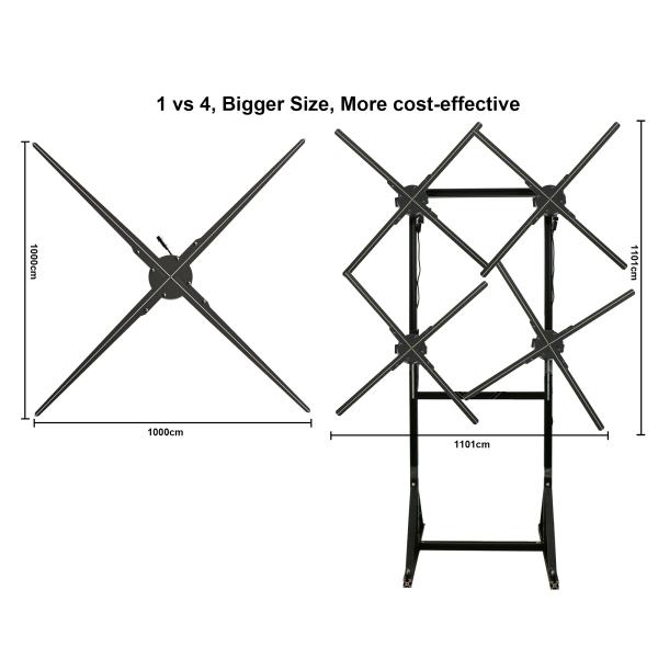 3d Holographic Display Projector Live Hologram Holograph Projector 3d Hologram Fan System Stage Holographic Foil