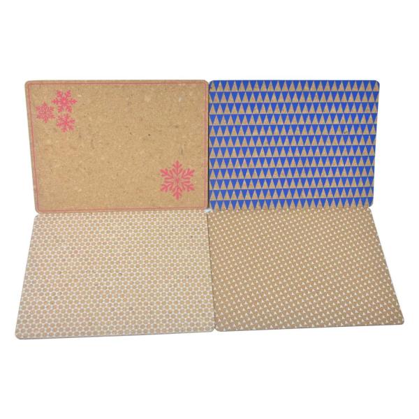 Quality Printed Custom Cork Placemats Rectangular Anti Scratch For Coffee Shop for sale