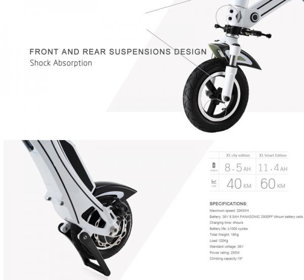 Light Weight Foldable Electric Bicycle with Seat , Electric Bike Kit Lithium Battery