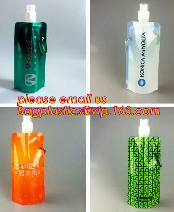 Soft Foldable Water Bags Sports Bottle Drinking Water Bag,500ml Foldable Flexible Water Bag Customized Collapsible Reusa