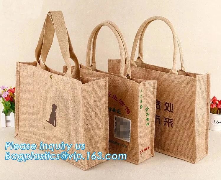 JUTE STORAGE BASKET WITH COTTON ROPE HANDLES,Burlap fabric jute toy storage basket for home storage organization bagease