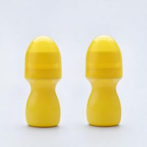 Yellow Color Perfume Oil Roll On Bottles 45ml Empty Plastic For Deodorant
