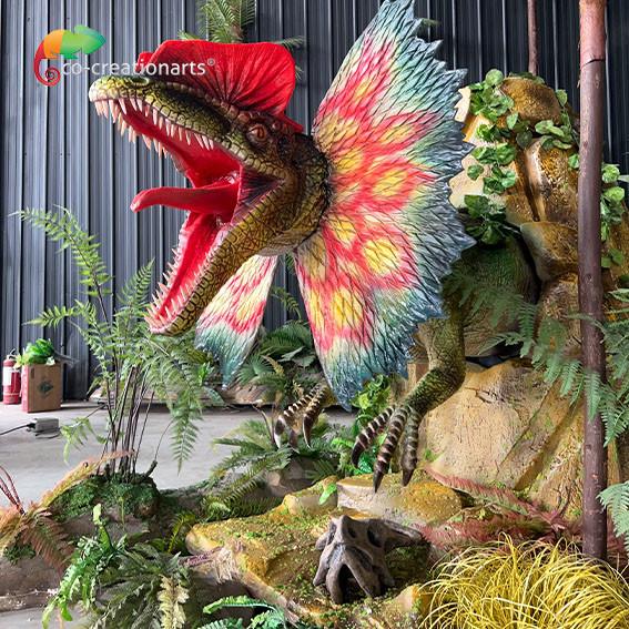 Quality Simulation Life Size Animatronic Dinosaur Dilophosaurus For Amusement Park for sale