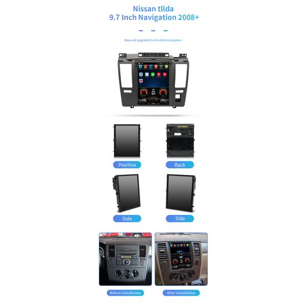 9.7" Android Car Navigation For Nissan Tllda 2008+ 4 Core Car Audio