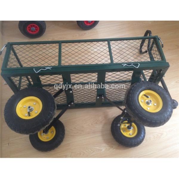 Heavy Duty 75L Garden Mesh Cart with Removable Mesh Sides to Convert into Flatbed, Utility Metal Wagon