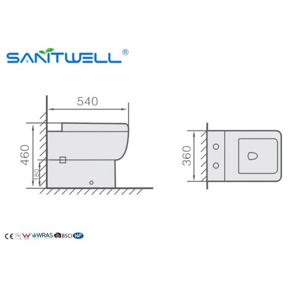 Hotel Bathroom Washdown Bathroom Toilet Commode with Watermark Certification