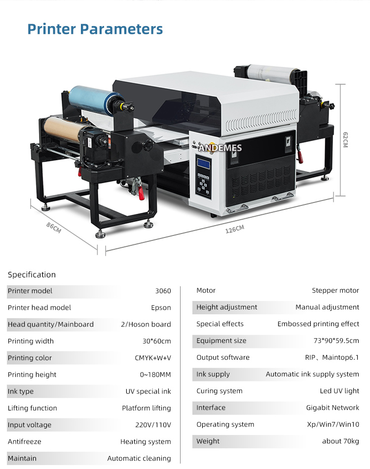 DTF UV Printer Xp600 Roll To Roll Sticker Printing Machine With 400mm Print Dimension