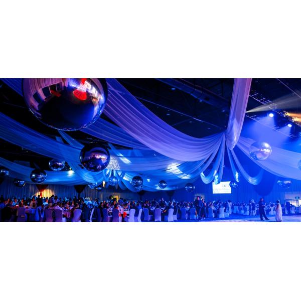 Airtight Double Layer Disco 8m Inflatable Chrome Ball