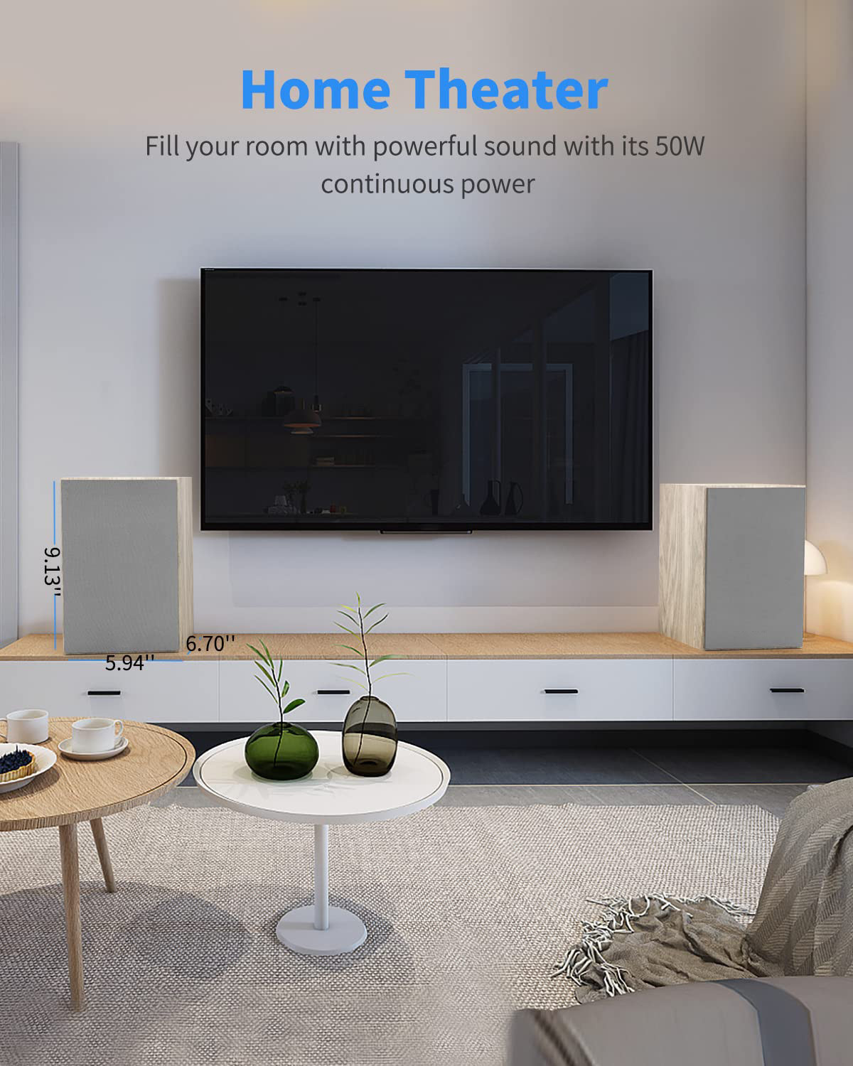 Home Audio Bluetooth Bookshelf Speakers For Turntable Record Player