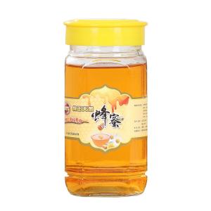 Empty Clear Square Glass Honey Jar With Screw Plastic Lid Classic Design
