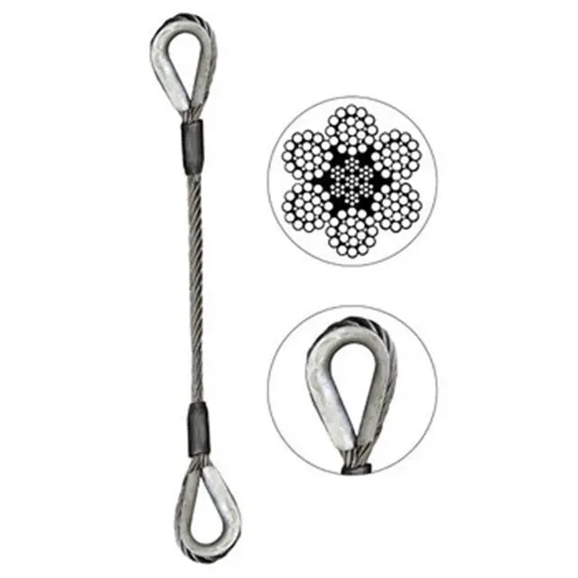 - AISI 304 316 Stainless Steel 7x7 6x36 Dia 8mm IWRC RHRL Hard Soft Eye Finish Ungalvanized Cable Wire Rope Sling