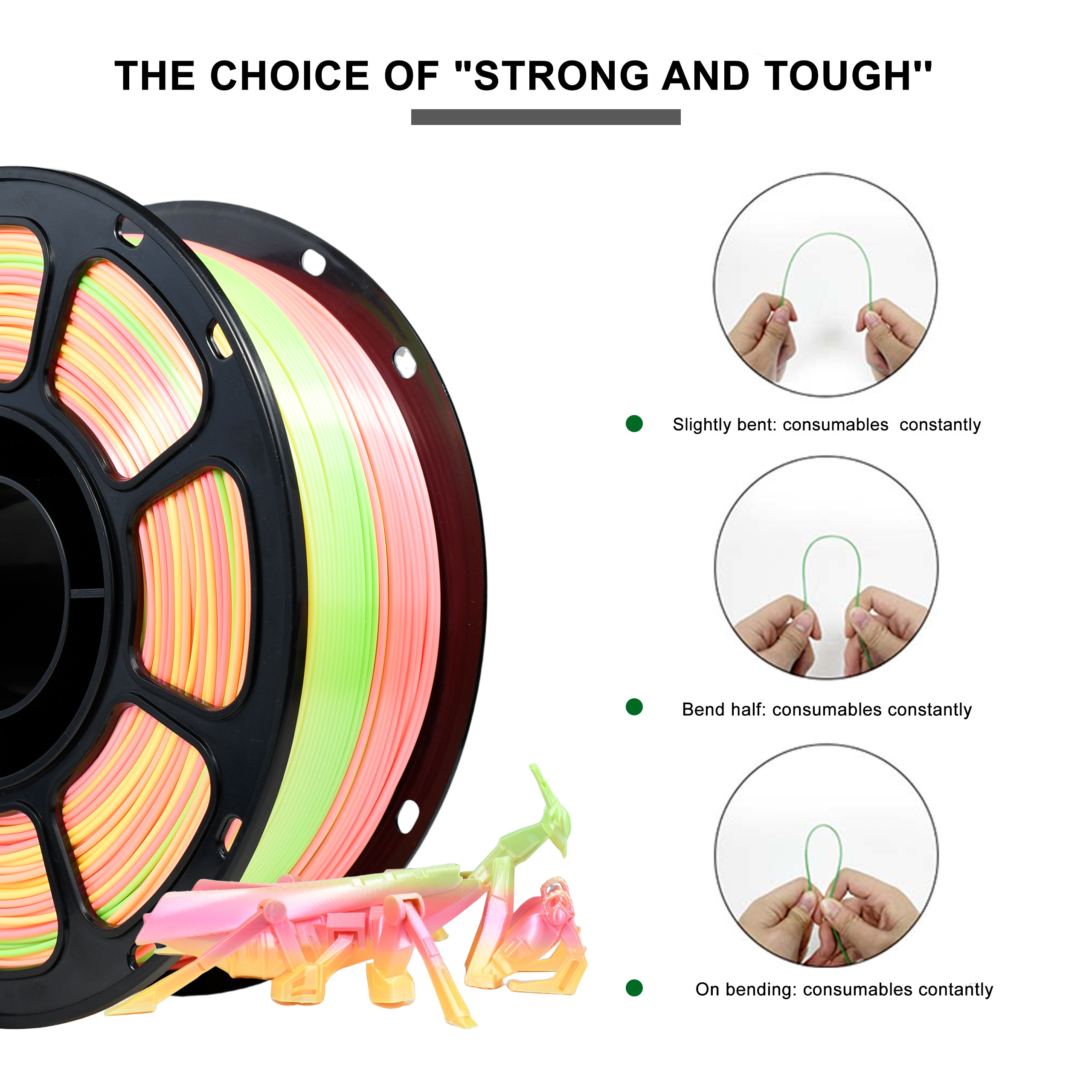 iBOSS 100% Without Bubble Silk Peach High Strength 1.75mm PLA+ 3d Prinitng Filament