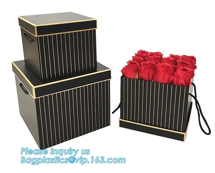 Custom design gradient color luxury paper packaging gift box with lid,Paper Flower Box Florist Bouquet Box Packaging Ros