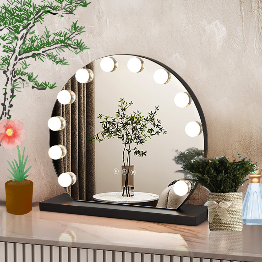 Chrome Led Light Bulb Home Decor With Hollywood Mirror Extra LOGO Yes Cosmetic Mirror