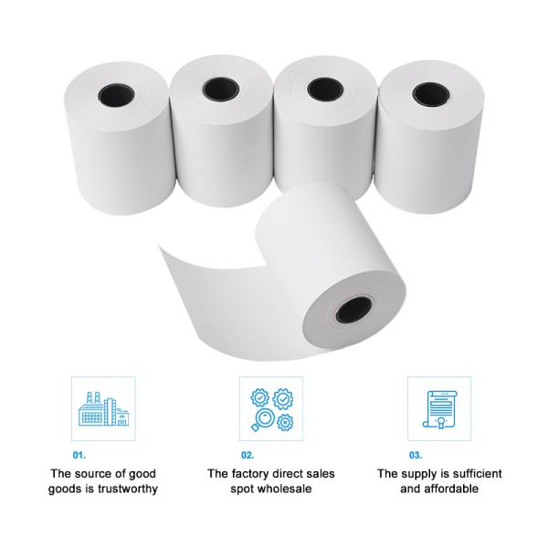 High Definition Wear Resistant 65gsm 57mm Thermal Paper Rolls
