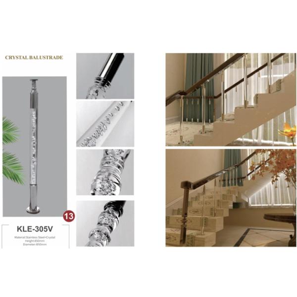 2024 Luxurious Interior Prefinished Crystal Pillar Balustrade Acrylic Baluster Staircase Stair Handrail Design
