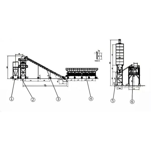 60m3/h belt type sand cement mixing machine automatic concrete batching plant italy