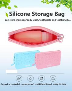 China Silicone Rabbit Square Silicone Cosmetic Storage Bag Fashion Solid Color Silicone Change Storage Bag wholesale