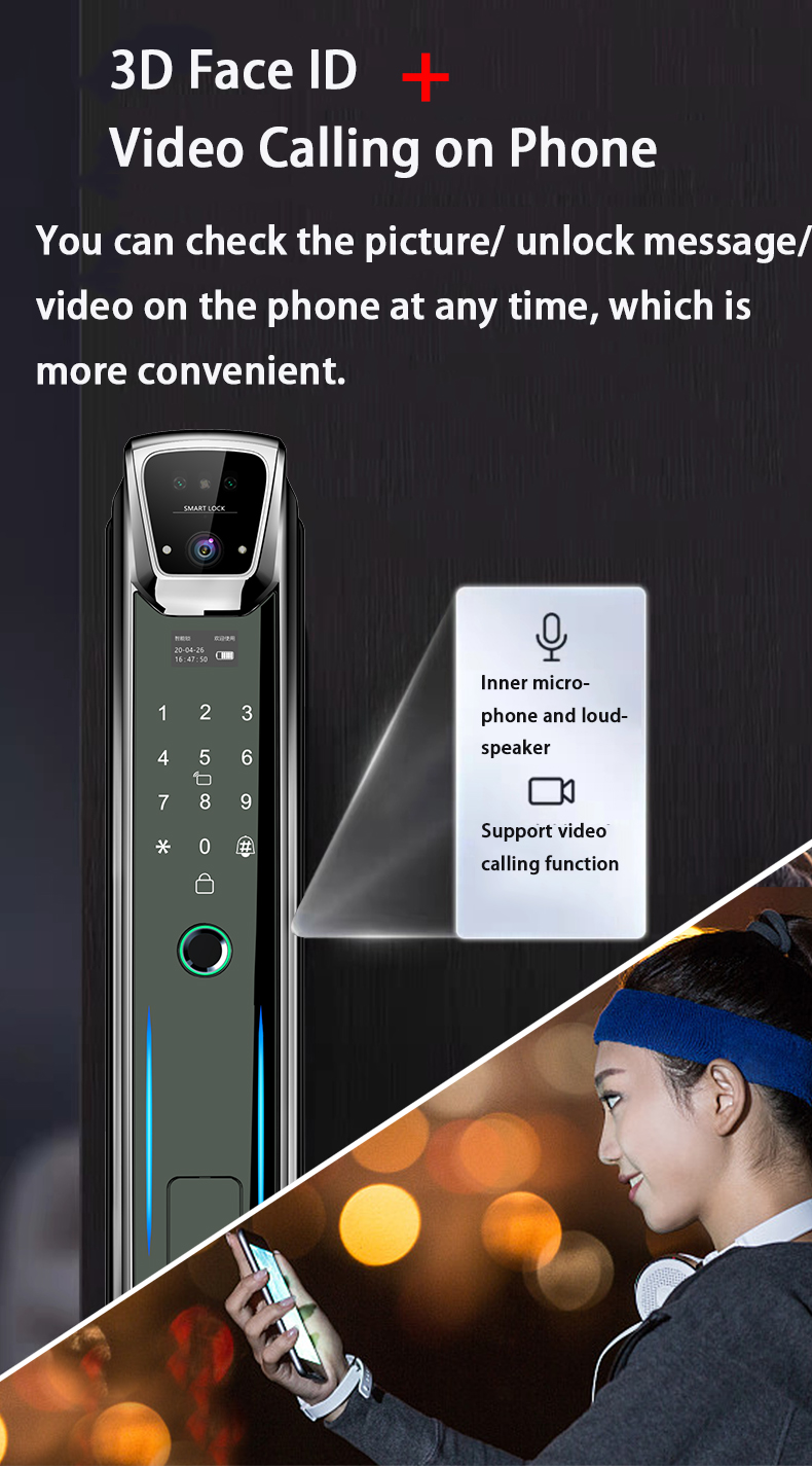 S937MAX Video Face Lock with 3D Face Recognition and Emergency Power USB 6kg/pcs