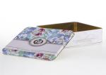 Custom Tinplate Material CMYK Printing Square Biscuit / Cookie Tin Box ISO 9001