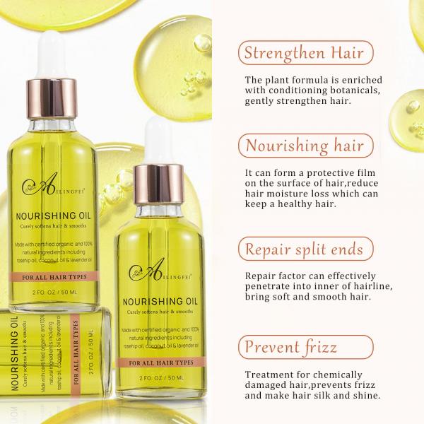 Private Label Moisturizing Nourishing Hair Oil Natural Rosmary Oil Castor Seed Oil Ginger Root Oil Lavender Oil Massage