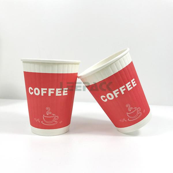 3D embossed paper cups 12oz double wall paper cup for hot drink or coffee