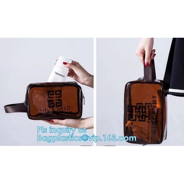 PVC multi function cosmetic case, PVC Transparent Women Travel Costmetic Bag Fashion Portable Trunk Zipper Makeup Organi