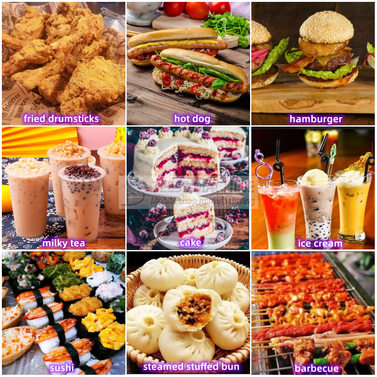 Stainless Steel Fast Food Snack Beverage Beer Drink Ice Cream Coffee Milk Tea Trailer Bar Cart