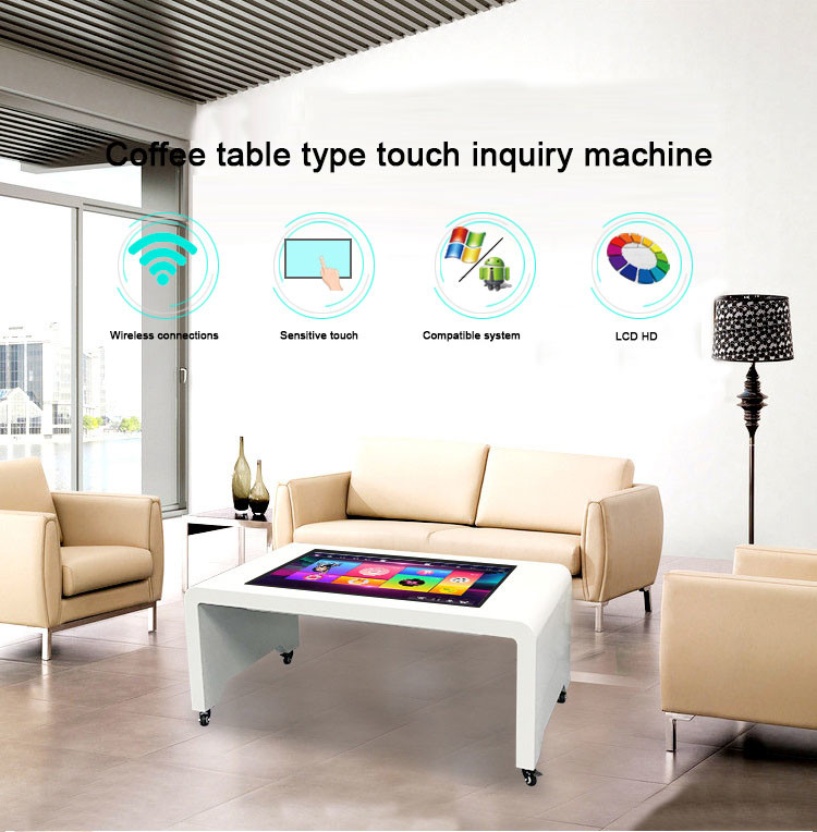 Multi Language Support Digital LCD Interactive Touch Screen Coffee Table For Business