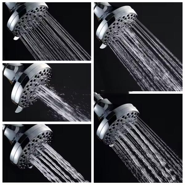 Chrome Finished Multi-Function Shower Head For High Pressure Water Saving In Bathroom