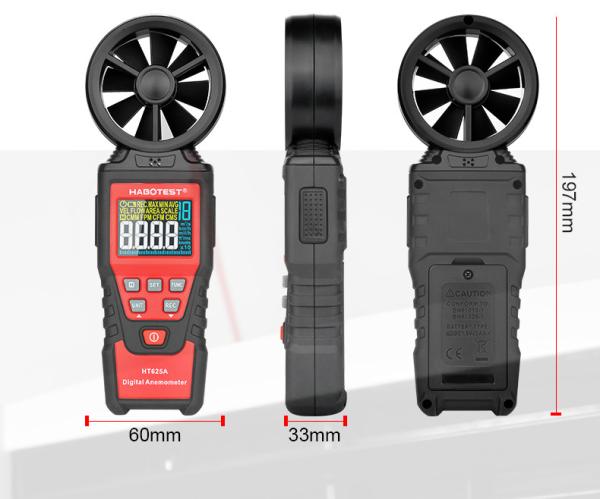 Quality 9999 CFM Handheld Digital Anemometer , HT625B Wind Meter Anemometer for sale