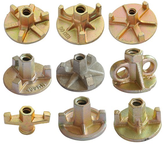 Formwork wing nuts to hold concrete wall formwork system and column forms