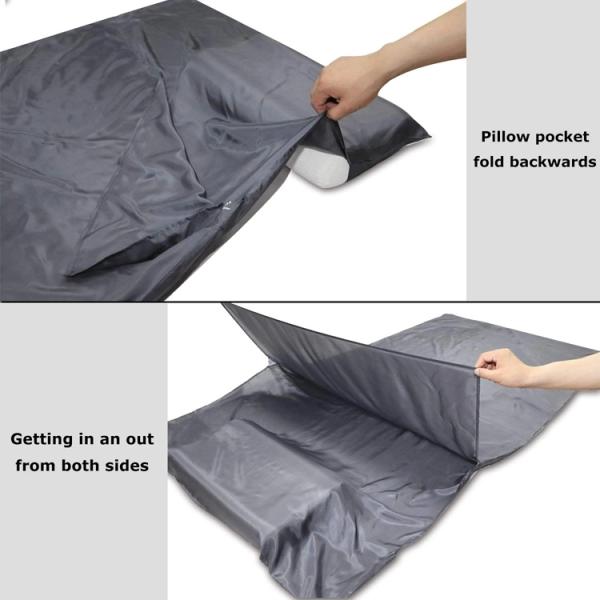 Solid Color Silk Sleeping Bag Liner , Collapsible Sleeping Bag Sheet Liner