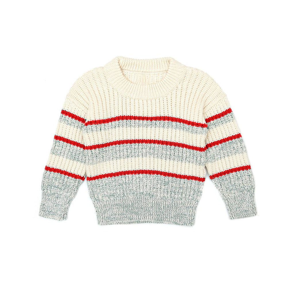 Winter Kids Cotton Hand Knitted Lounge Chunky Striped Sweaters Tight Leggings 2PCS
