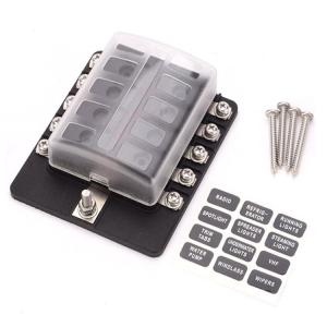 China 100A Input 30A Output 10P Blade Fuse Holder 10 Way ATO Fuse Block with Stickers wholesale