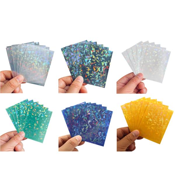 Holographic Yugioh MTG Trading Card Sleeves Flat Pocket Bag Customized Logo