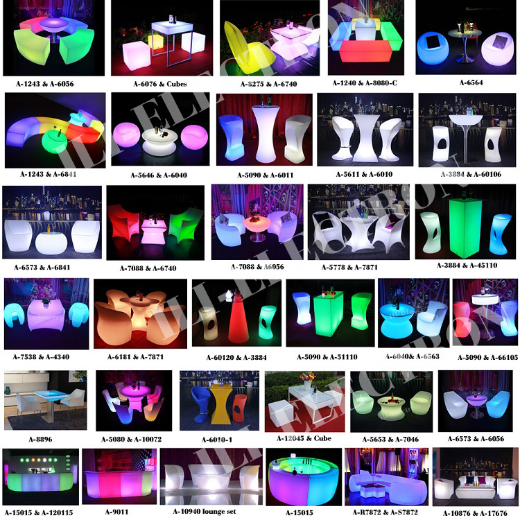 waterproof Color Changing Cube Chair with Rechargeable Lithium Battery