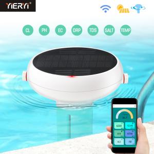 China Tuya Zigbee Solar Charging Swimming Pool Water Quality Monitor Chlorine Meter PH/ORP/EC/TDS/Salinity wholesale