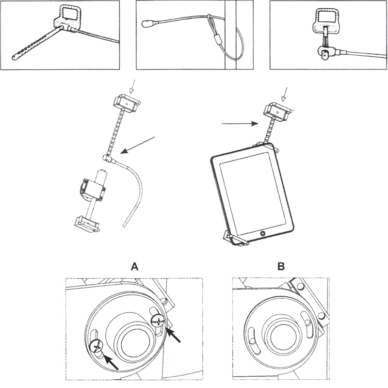 COMER Compatible display devices security for pad/tablet computer support holder with lock
