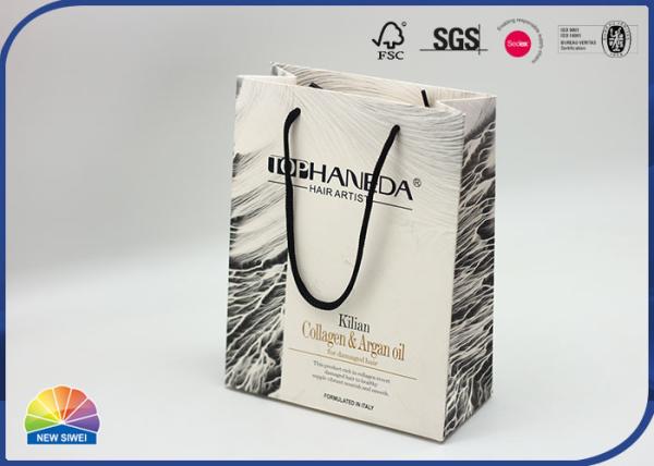 Quality Custom Paper Shopping Bags With Nylon Handle Matte Lamination for sale