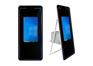 Foldable Mirrored Photo Booth Selfie Magic Mirror Booth Led Frame With Printer Case Transport