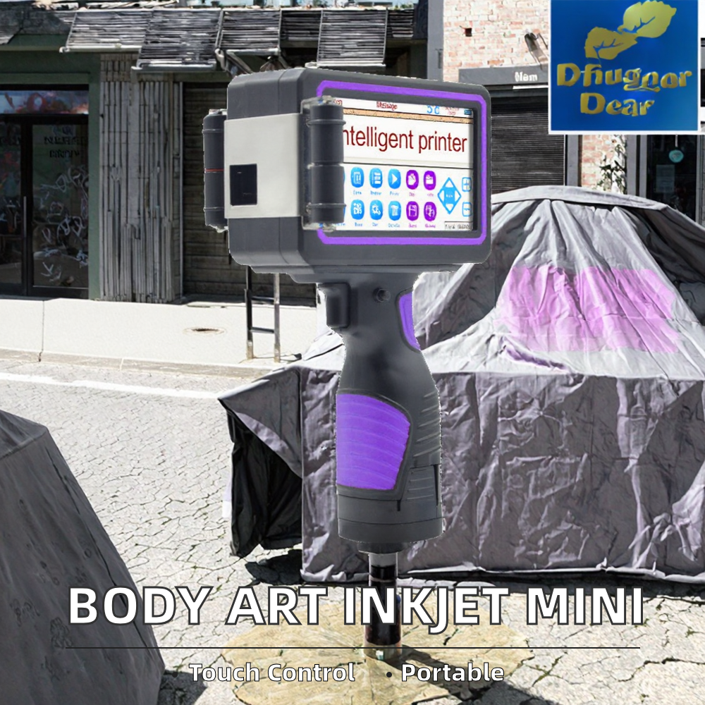 HIPAC Mini Handheld Inkjet Printer for Body Art Tattoo New Condition Semi-Automatic Grade Fast Dry 1-Year