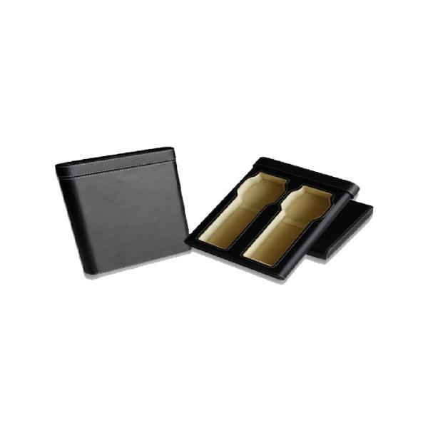 Custom Watch Packing Box / Travel PU Leather Watch Strap Box With 2 Slots Storage