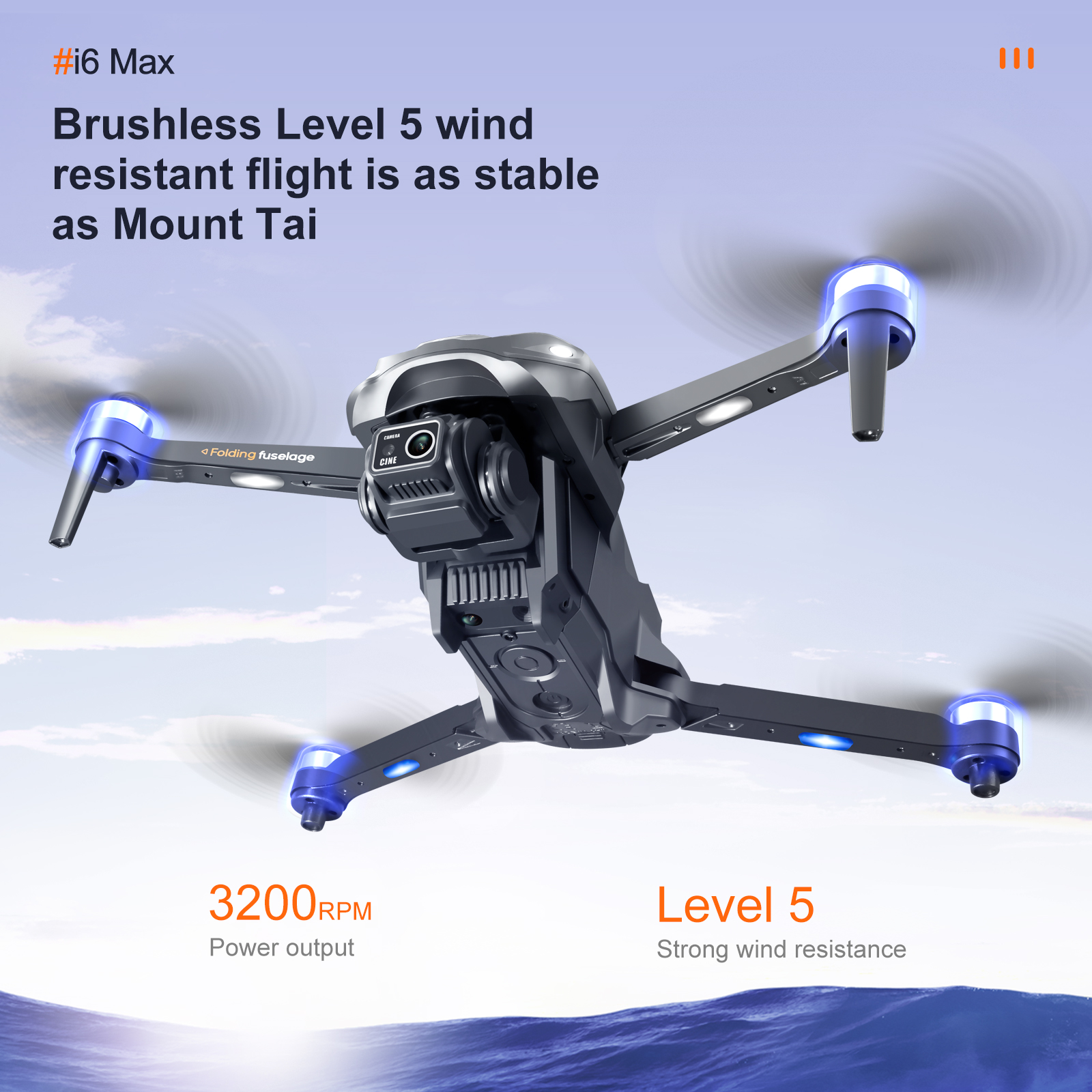 I6 Max Obstacle Avoidance Night 4k Dual Camera Aerial Fpv Drone Brushless Motor Wind Resistant Optical Flow Rc Quadcopter
