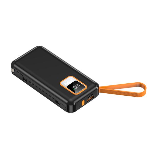Outdoor 10000mAh TC Port Mini 22.5W Fast Charging Power Bank with Cable and Real Capacity