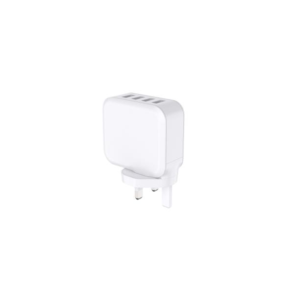 UK Plug Switching Power Adapters , 5V 5.1A Four Port USB Charger