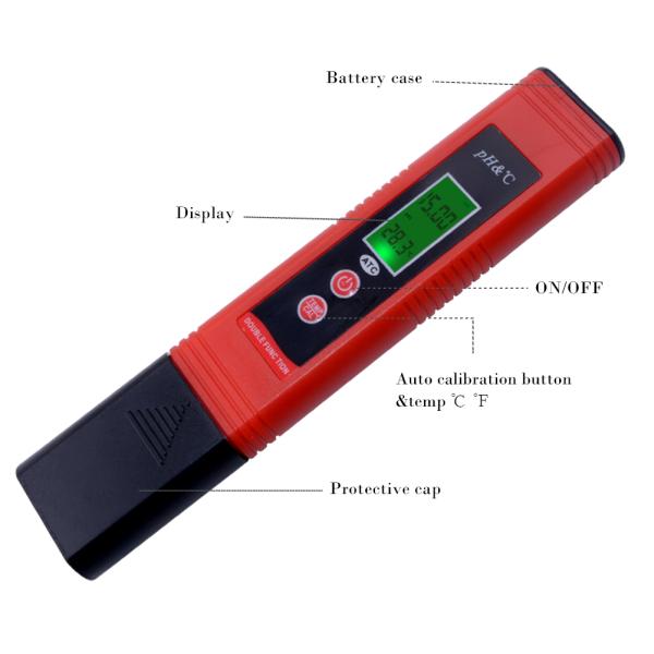 Acidity Analysis Waterproof ABS ATC Pen Type Ph Meter