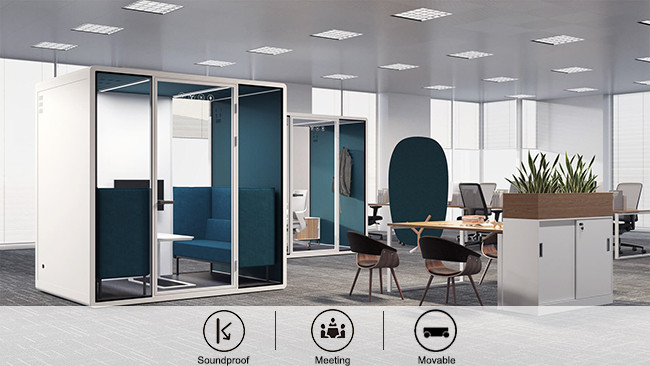 hidden frame Acoustic Phone Booth With Control Dimmer Cutsomized Size For Study