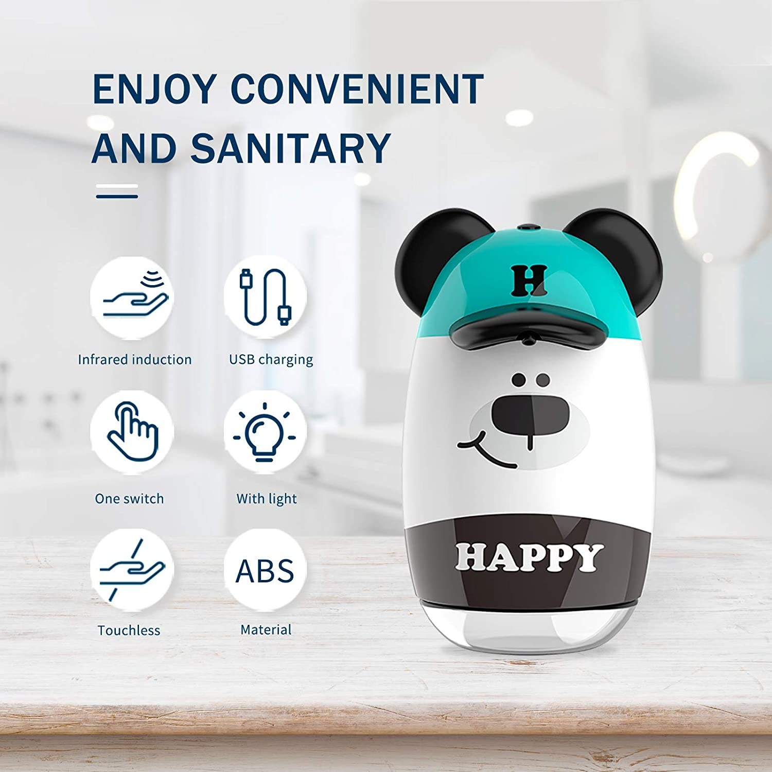 USB Sensor Foam Soap Dispenser 2.6W 200ML Refilling Self Cleaning