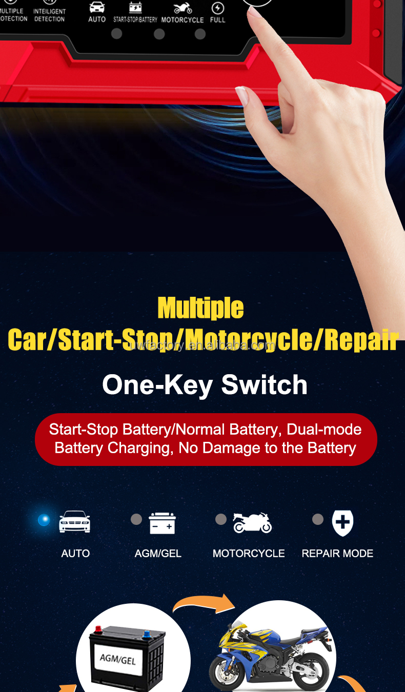 12V 8a 10a 15a 20a Intelligent Car Battery Charger Portable Supply Support OEM Fast Charging Speed OEM/ODM OEM Orders